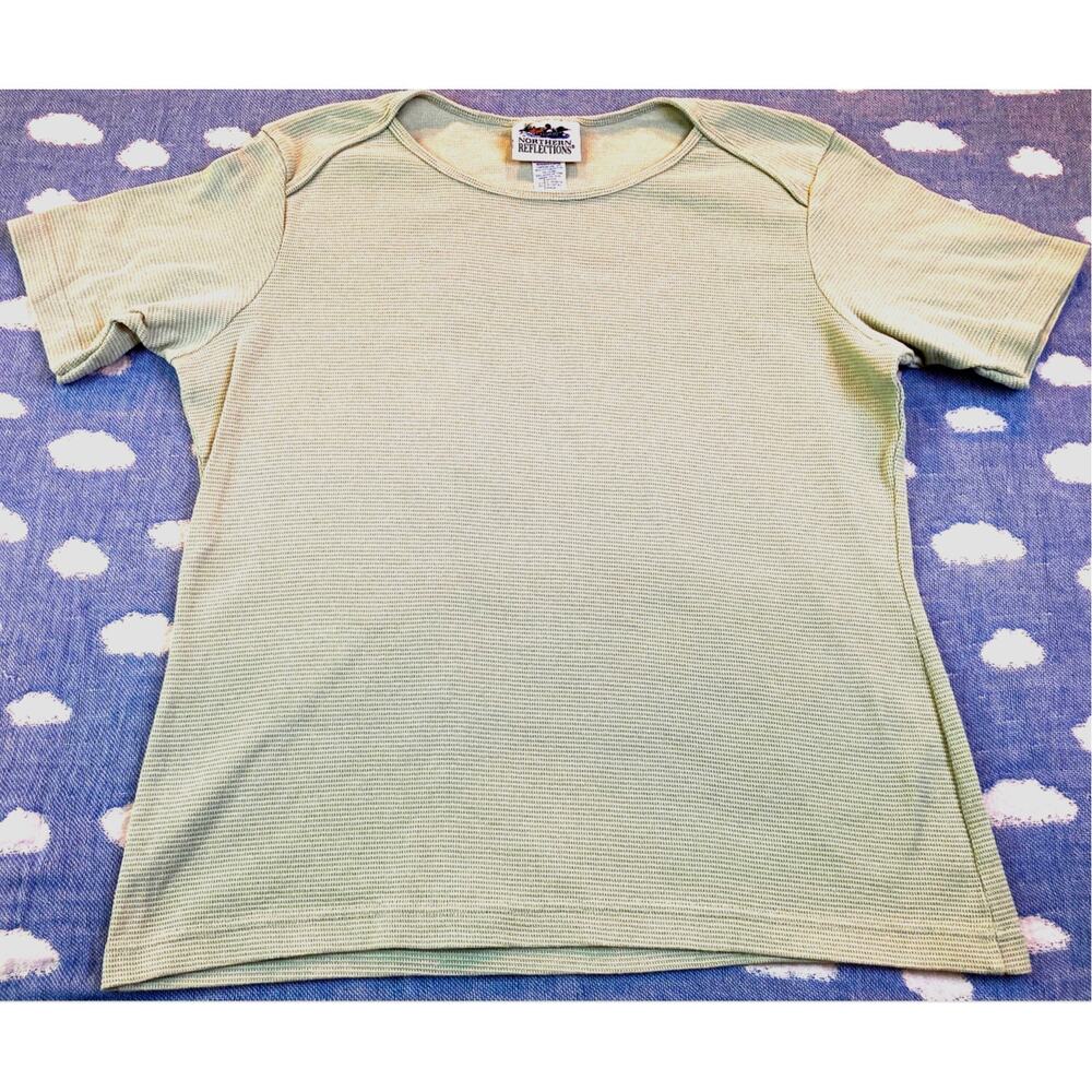 Northern Reflections T-Shirt Scoop Neck Soft Green Medium